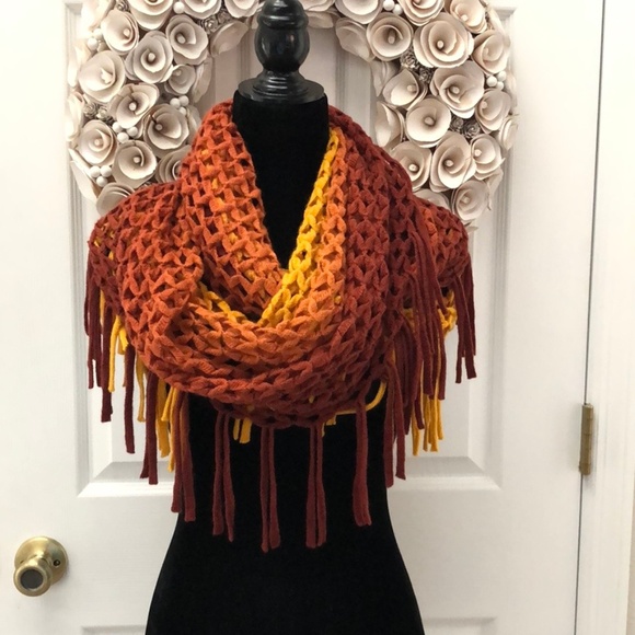 Accessories - Infinity scarf ombre rust, orange, and gold